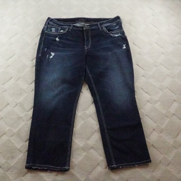 Silver Jeans Suki Capri Jean Womens Plus Size 20 Western Rodeo Cowgirl - Picture 1 of 9